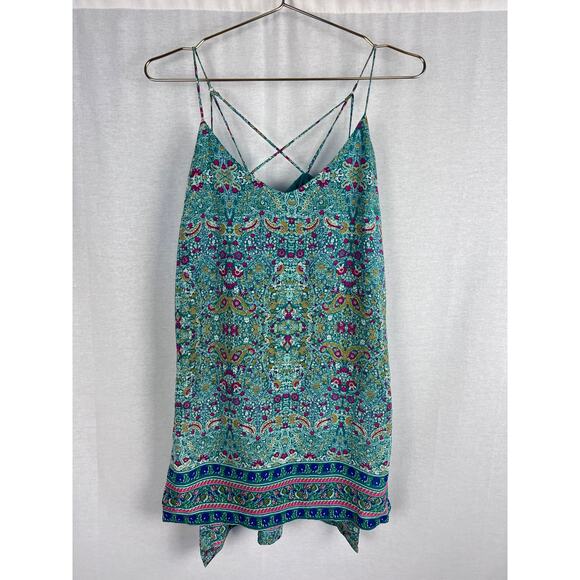 Anthropologie Maeve Top Merte Silk Tunic Cami Summer Artsy Colorful Resort - Picture 1 of 7
